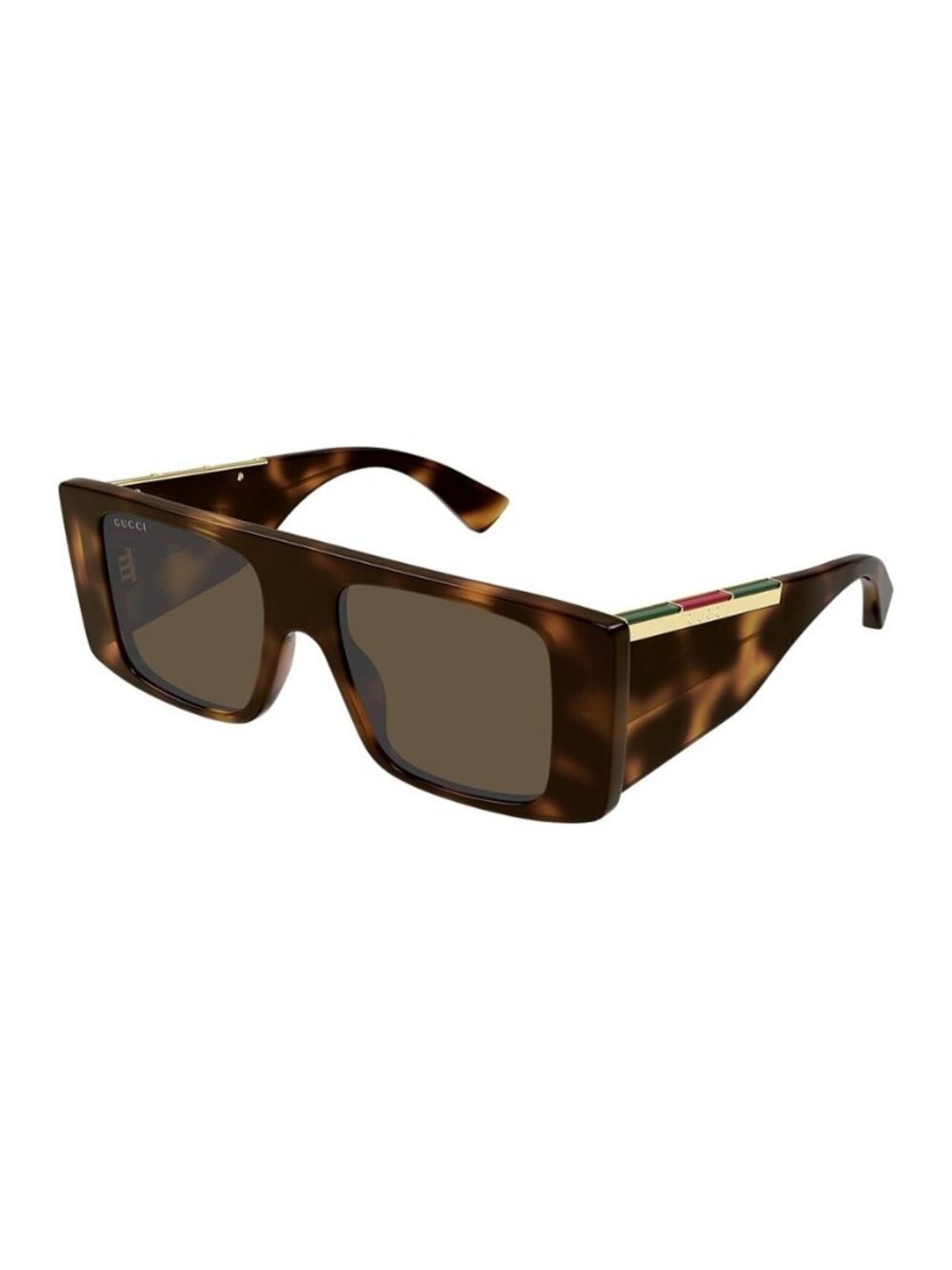 New Authentic Gucci Unisex Havana Square Acetate Sunglasses